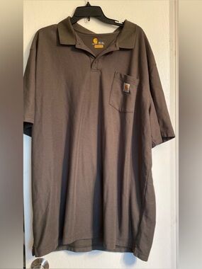 Carhartt Front Pocket Collared Cotton Olive Green Polo Men Size 3XL Tall